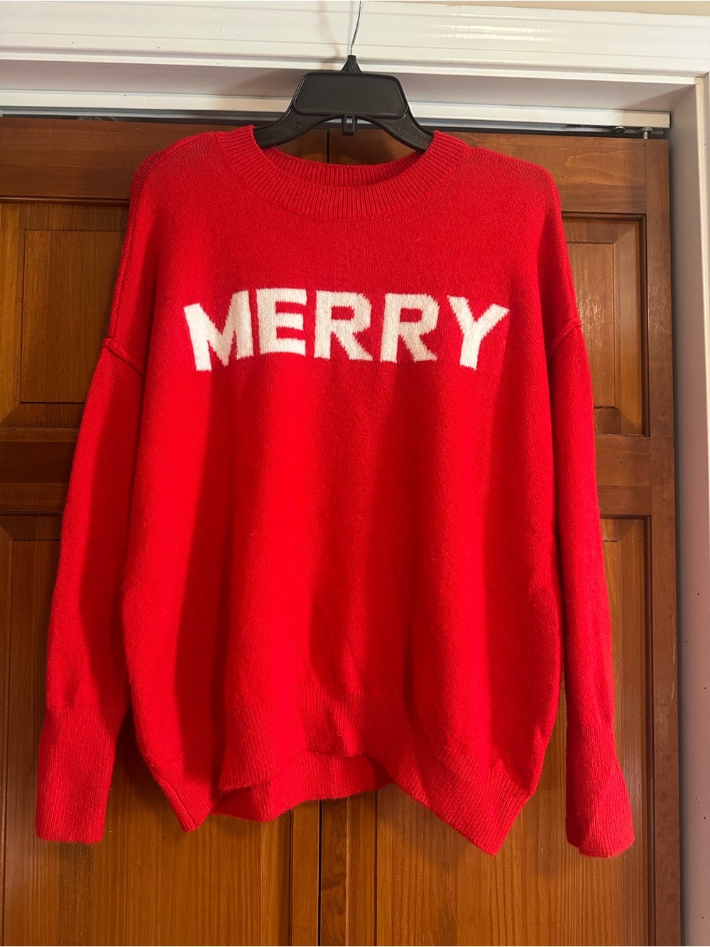 Vince Camuto Red 'MERRY' Crewneck Sweater